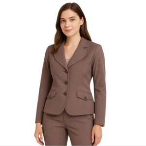 LG NWT 2pc French Dressing Brown Stripe Blazer Pant matching set